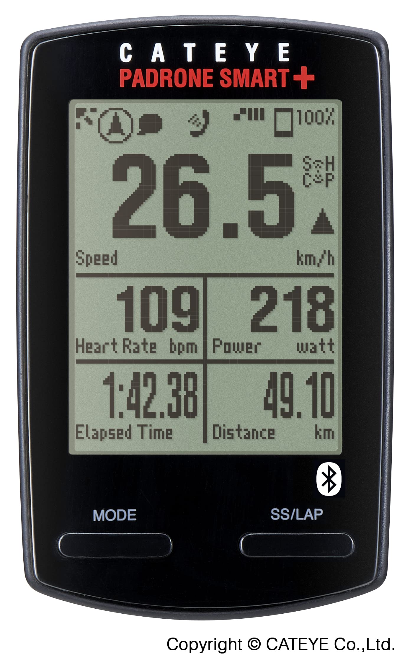 CatEye CC-SC100B Padrone Smart Cycle Computers - Black