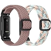 FTYQUEE Braided Stretchy Adjustable Straps Compatible for Fitbit Inspire 3/Inspire 2/Inspire HR/Inspire/Ace 3/Ace 2 for Women Men,Sport Elastic Nylon Cloth Wristbands for Fitbit Inspire 3/2