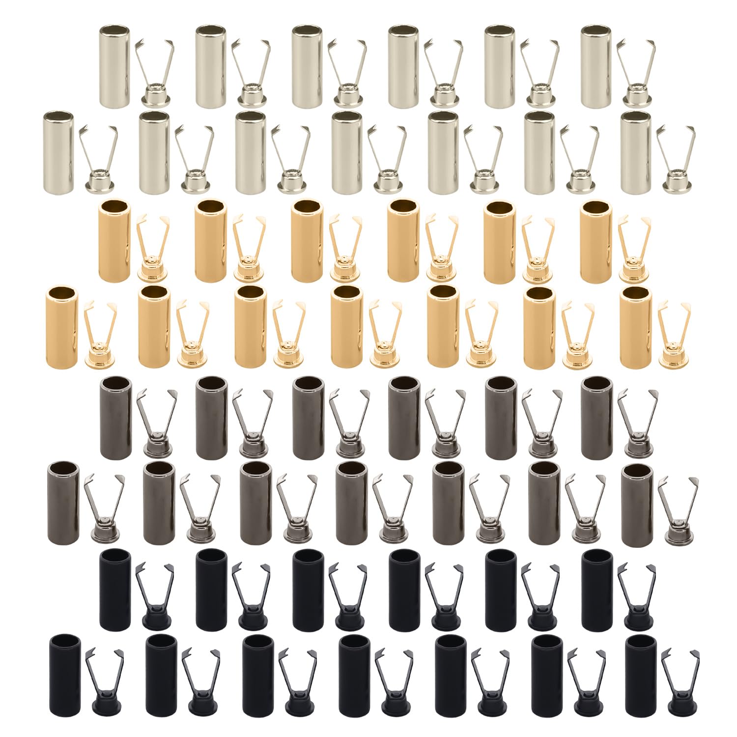 USHXVG 52 PCS Hoodie Rope Buckle, Wire Ends, Hole Rope End Terminals, Garment Rope, Lanyard Accessories, Rope End Caps, Multi-Function Rope Buckle, Rope Locks