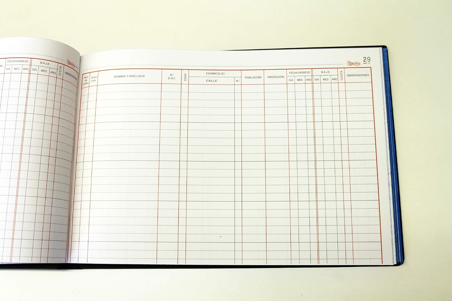 Miquel Rius 5013 - Members´ Book with Landscape Pages, burgundy, 315 x 215 mm - Image 3