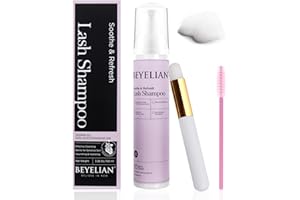 BEYELIAN Cluster Lash Glue Remover, Shampoo Kit for Eyelash Extension, 100ML Eyelash Shampoo, White Eyelash Extension Cleanser, Lash Eyelid Foam Cleaning Kit for Salon Use and Home Use