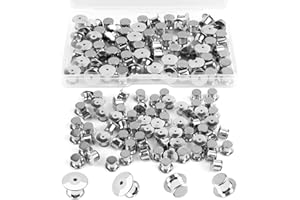 OKXIRI 70 PCS Locking Pin Backs, Metal Pin Locks Locking Pin Keeper Clasp for Enamel Pins, Secure Pin Backings for Badge, Collectibles, Clothes Brooch Lapel (Silver)