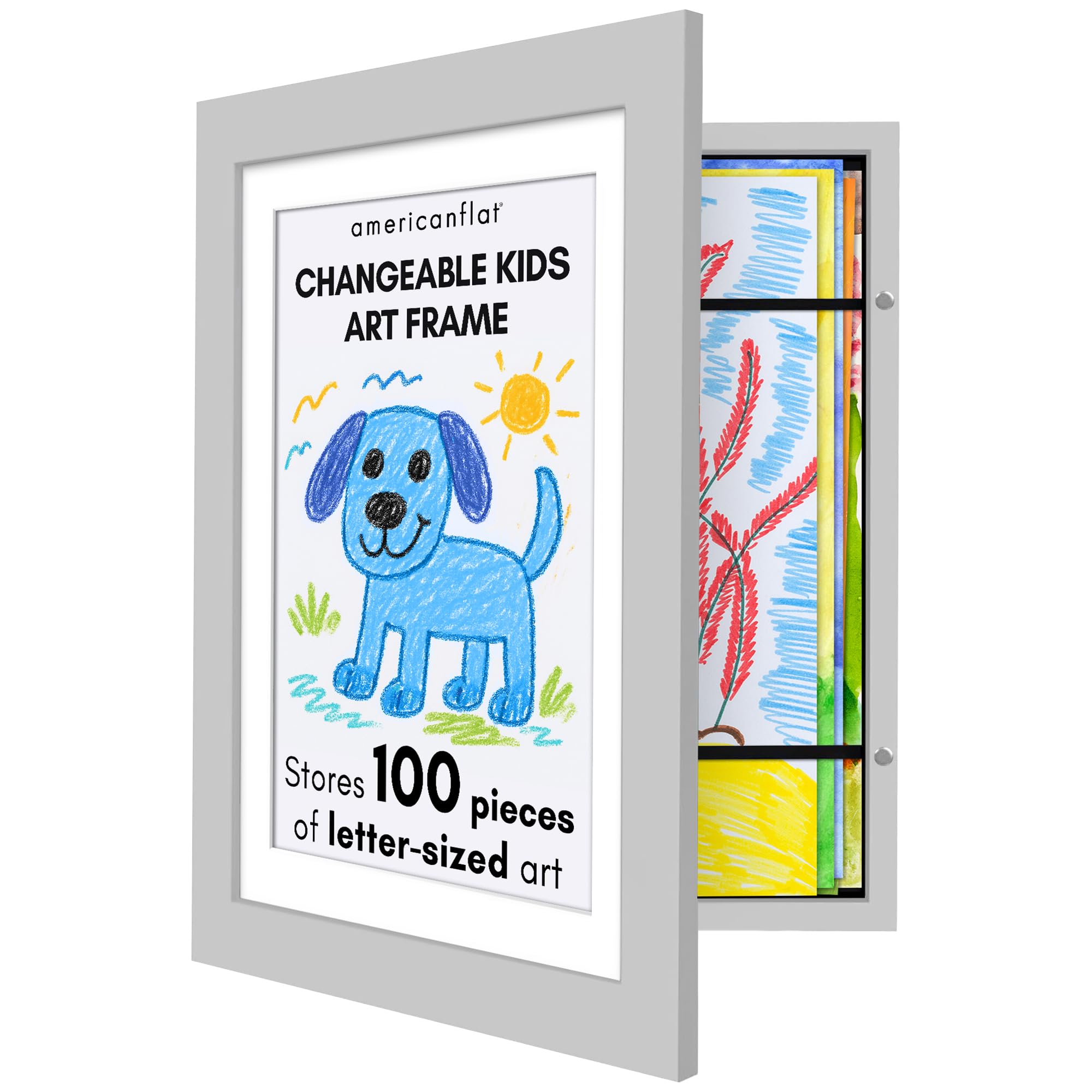 Kids Artwork Frame Changeable (Gray) - Magnetic