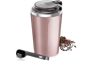 ROLWAY Coffee Grinder Electric, Espresso Coffee Bean Spices Grinder, Coffee Blade Grinders, One Touch Portable Grinder, for Coffee Bean, Spices, Herbs, Nuts, Grains, Rose Gold