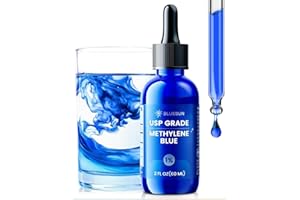 Bluesun Methylene Blue Supplement - USP Grade, 2 FL OZ Pharmaceutical Grade 1% Liquid Drops for Humans, Third-Party Tested, Formaldehyde-Free, Manufactured in The USA, Pack of 1