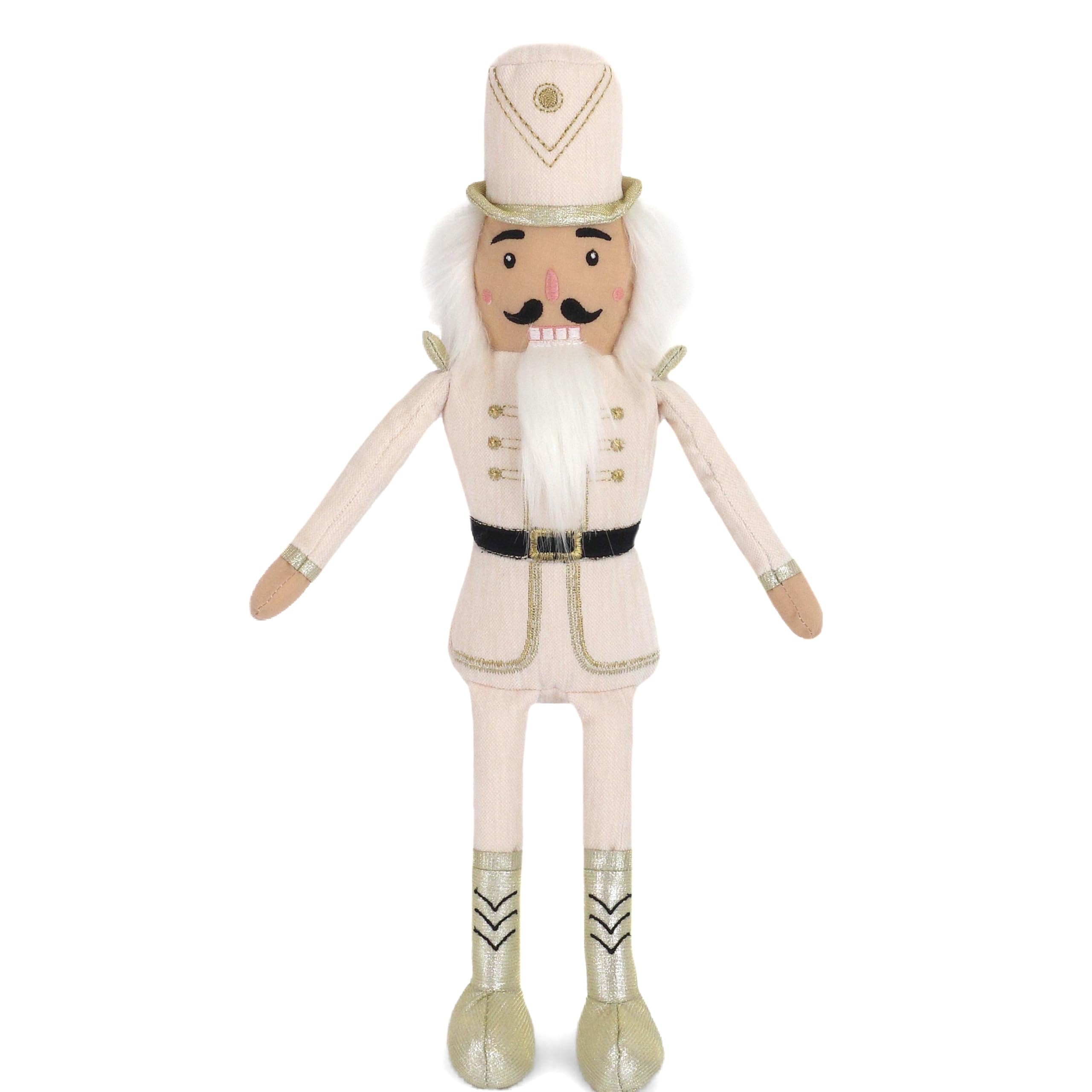 MON AMI Cream & Gold Nutcracker 18-Inch Stuffed Doll for Boys & Girls | Elegant Holiday Plush Toy | Christmas Mantel & Room Décor | Festive Collectible | Gift for All Ages