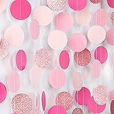 Hot-Pink Rose-Gold Party Decorations Garland - 52ft Wedding Bridal Shower Hanging Decoration Streamers Banner,Baby Girl Birthday Bachelorette Engagement Mohters Valentines Day Brunch Decor Panduola