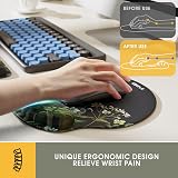 GIM Gaming Mouse Pad and Keyboard Wrist Rest Set Fresh Flowers Memory Foam view 2