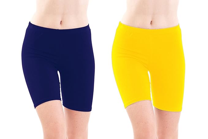 womens yellow cycling shorts