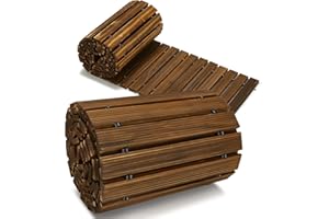 Coperat 12FT Wooden Garden Pathway,Outdoor Roll Out Decorative Straight Walkway,Weather-Resistant Patio Path,Non-Slip Pavers Boardwalk for Garden, Backyard, Beach, Wedding Party Pathways