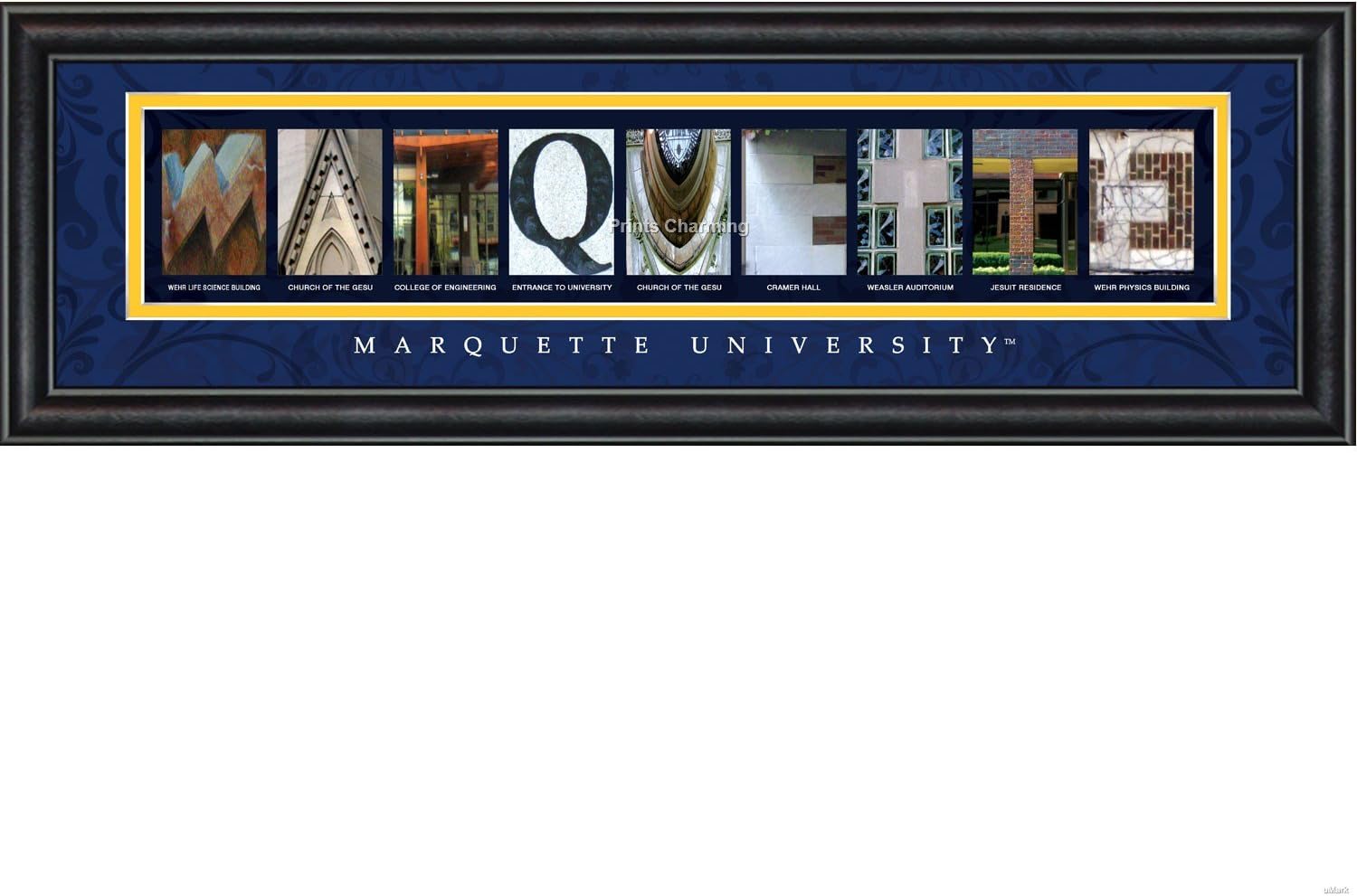Prints Charming Letter Art Framed Print, Marquette