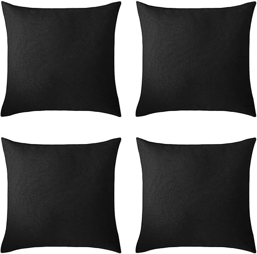 Amazon Com Deconovo Black Pillowcases Faux Linen Hand Made Pillow