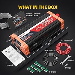 BELTTT 3000W Pure Sine Wave Inverter 12V DC to 120V