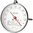 Taylor Leave-in Meat Oven Safe Compact Analog Dial Meat Food Grill BBQ Kitchen Cooking Thermometer, 3 inch dial, Stainless Steel