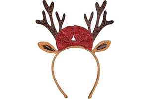 ADJOY Christmas Reindeer Antlers Headband for Girls Women Adults Xmas Reindeer Antlers Headwear - One Size fit Most
