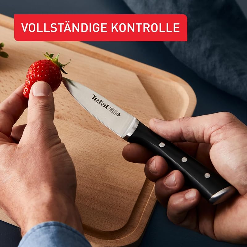 Ice Force Santoku Messer, 18 cm Klinge, Korrosionsschutz, Handschutz, Made in Germany Edelstahl, lang anhaltende Schneidleistung und Schärfe, Edelstahl/Schwarz, K23206