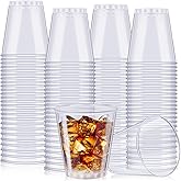 Atiloy 100 Pack Plastic Shot Glasses 2oz Mini Plastic Shot Glasses Plastics Disposable Cups for Men Women Birthday Party Weddings, Elegant Parties