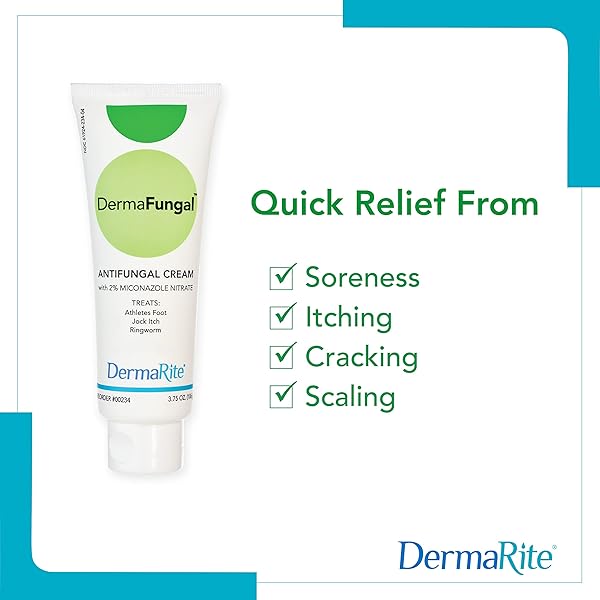 DERMAFUNGAL ANTIFUNGAL CREAM – TREATS AND PREVENTS MOST ATHLETE’S FOOT, JOCK ITCH, AND RINGWORM – 2% MICONAZOLE NITRATE – 3.75 OZ TUBE