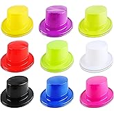 SGBETTER 18 Pack Colorful Top Hat Neon Top Hats Plastic Party Hats Magician Hat for Adult Kids Halloween Cosplay Dress Up Costume Accessories, 9 Colors