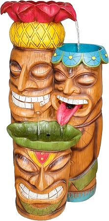 Amazon Com Alpine Corporation 3 Tier Tiki Head Water Fountain