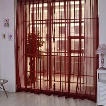 Hukz 1 Stuck Reine Farbe Tulle Tur Fenster Vorhang Drape Panel