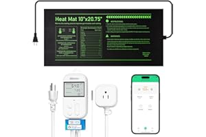 BBSolar 10"x 20.75" Waterproof Seedling Heat Mat with Smart Temperature Controller Combo Set, Supports Circadian Mode & Warm Hydroponic Heating Pad for Germination, Indoor Gardening, Greenhouse