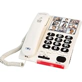 Serene Innovations Amplified Big Button Landline Phone for Seniors with Dementia - 26dB Home Phone with Photo Buttons - Hearing Impaired Telephone