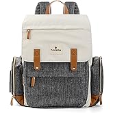 Ramhorn Diaper Bag Multifunction Travel Backpacks for Mom with Insulated Pockets and Laptop Compartment, grey
