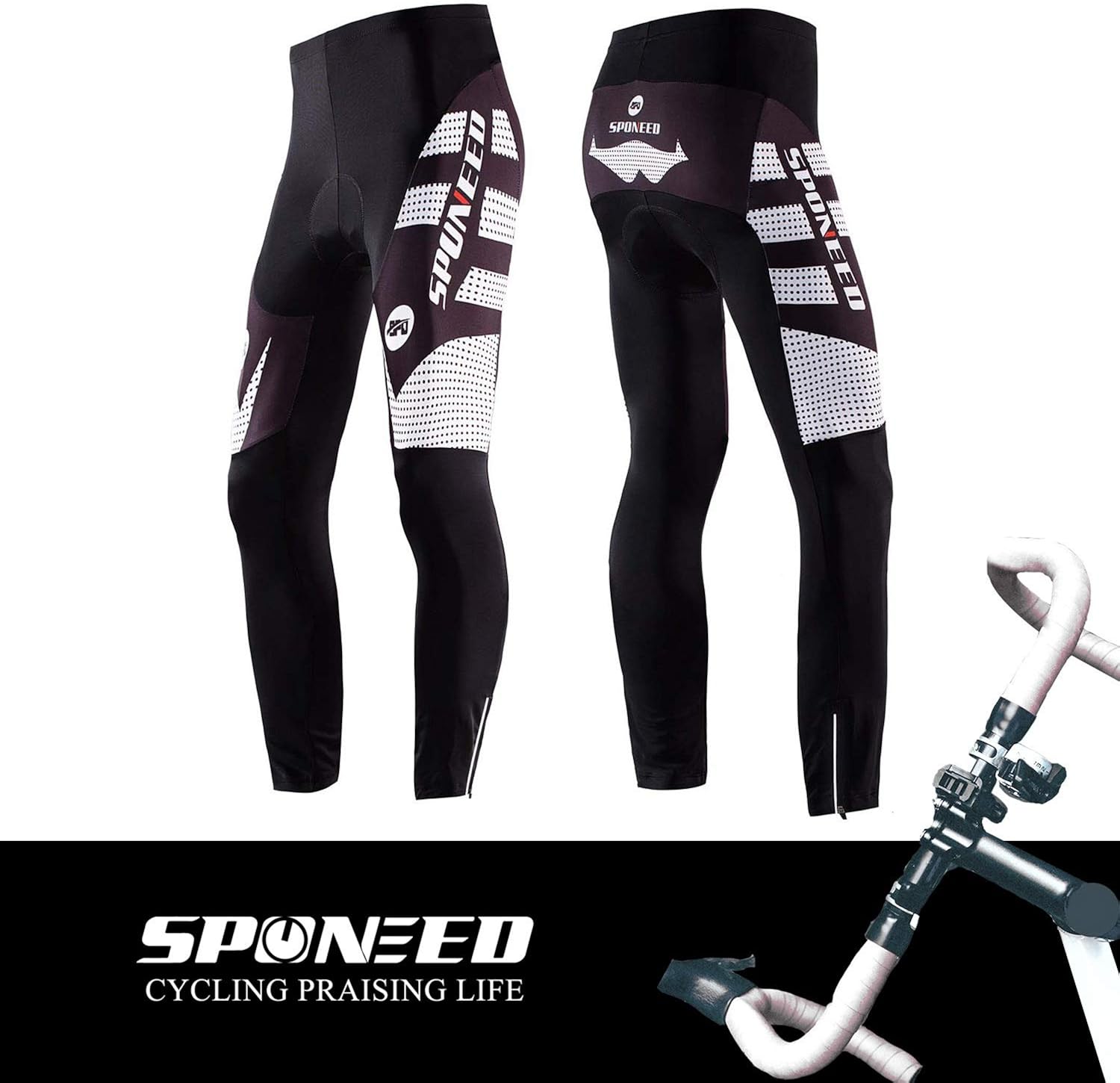 sponeed Men's Bicycle Pants 4D Padded Road Cycling Tights MTB Leggings Outdoor Cyclist Riding Bike Wear : Clothing