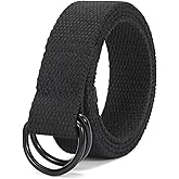 JASGOOD Boy's Canvas Belt Kids Football Belt with Double D-ring Buckle
