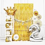 Glitter Gold Foil Fringe Curtain Backdrop 2Pcs 1m x 2.5m view 6