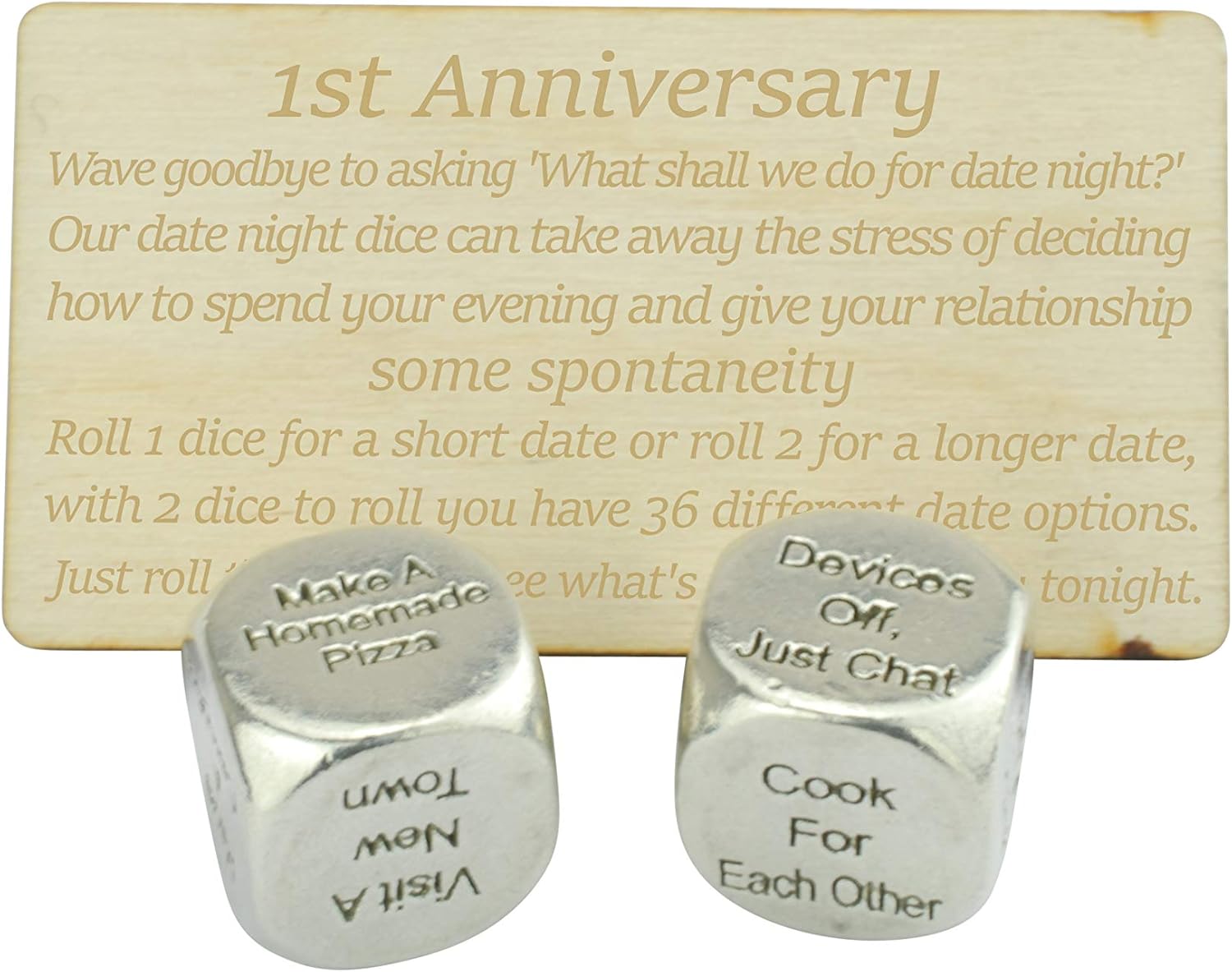 1 Year Anniversary Metal Date Dice Create a Unique 1st Anniversary Date Idea, Small