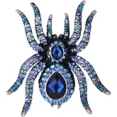 YACQ Women's Halloween Spider Stretch Rings,Silk Scarf Holders | Fit Finger Size 6.5 To 9,Elastic Soft Band Perfect for Arthritis,Lead & Nickle Free - 2-1/4 x 2-1/4 Inches