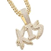 Varedia Custom Diamond Chain Iced Out Pendants for Men Name Plate Necklaces Custom Name Necklace for Men Women Cubic Zirconia Hip Hop Jewelry for Rappers Friends Lovers Family Gifts