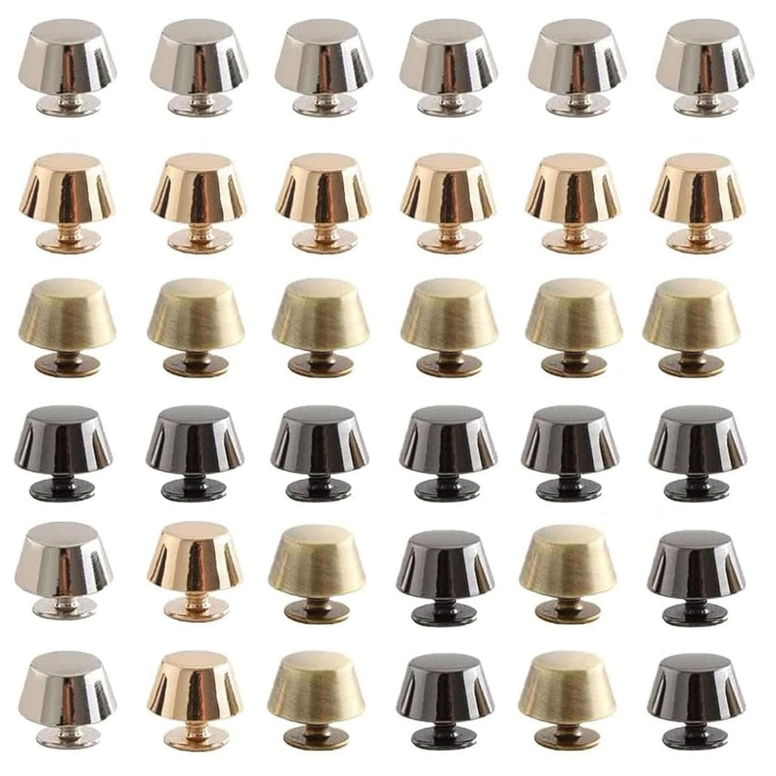 Homefantasy Pack of 40 Pocket Feet Floor Nails for Bags, Metal Feet for Bags, Handbag Feet Nail Head, Round Rivets Feet, Alloy Cone Studs 10 mm x 5 mm for DIY Leather Crafts ​ 4 Colours