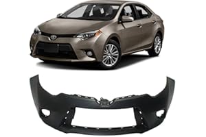 FitParts Compatible with Front Bumper Cover Fascia 2014-2016 Toyota Corolla Base CE C LE L Sedan 14-16. New Primed Without Sensor Holes, with Fog Light Holes. TO1000399 5211903904