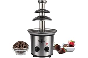 Total Chef 3 Tier Chocolate Fountain - Electric Fondue Machine, 1.5 Lbs Capacity, Melts Hot Dark Dipping Chocolate for Party,