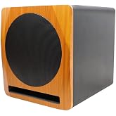 Rockville APM10C 10" Classic Wood Powered Active Studio Reference Subwoofer | 400W Peak / 200W RMS, Class D Amp, RCA In/Out, Crossover/Phase/Volume Control, Front Port, MDF Enclosure, Auto Power