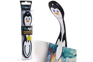 Gifts for Readers & Writers Bookmark Reading Light Penguin - 2in1 Clip On Bookmark Kids Light for Reading in Bed, Travel Cute Lights, 8 Lumen LED