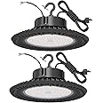 BFT UFO LED High Bay Light 240W 2PACK ETL Listed 0-10V Dimmable High Bay LED Shop Lights 36000LM 5000K High Bay LED Light with US Plug led UFO high Bay for Warehouse Lights Commercial Bay Lighting