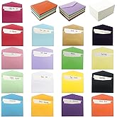 VANRA 170 Set Small Blank Cards with Colorful Envelopes, White Note Cards, 17 Assorted Colored Envelopes for Gift Card, Cards