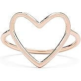 Pura Vida Rose Gold or Silver-Plated Statement Big Heart Stackable Ring - Brass Band, Stylish Design - Sizes 5-9
