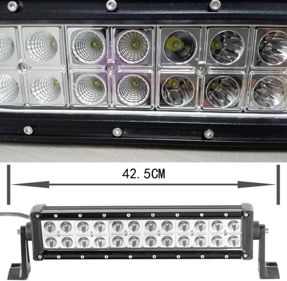 Vivid Light Bars 13.5 inch Cree dual row super bright led straight light bar best off road driving lights with all weather waterproof design (Cree (Flood Beam))