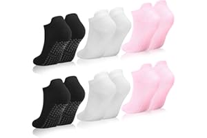 ZXOLDZX 6 Pairs Womens Pilates Socks Non Slip Yoga Socks with Grips Barre Hospital Athletic Socks for Women