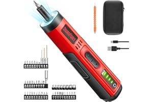 DUROFORT DuroFrot 4.2V Electric Screwdriver Kit, 4 Torque Settings Screw Driver, Cordless Rechargeable Screwdriver Drill with LED Light, 35 CRV Steel Screwdriver Bits, 8 Sockets, Magnetic Hex Chuck