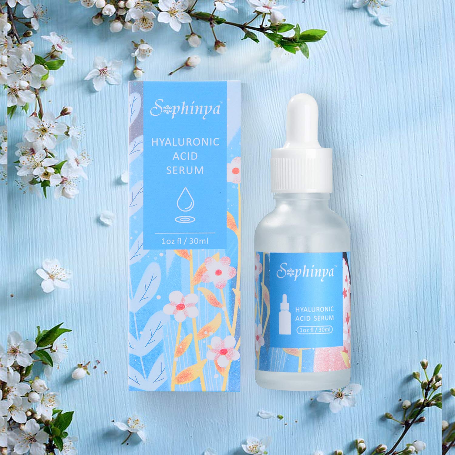 Siero dell\'acido ialuronico di Sophinya - Siero All\'acido Ialuronico puro 2% - Siero per il viso di lunga durata, illuminante, antirughe e antietà, riduce l\'aspetto di secchezza, linee sottili(30ml)