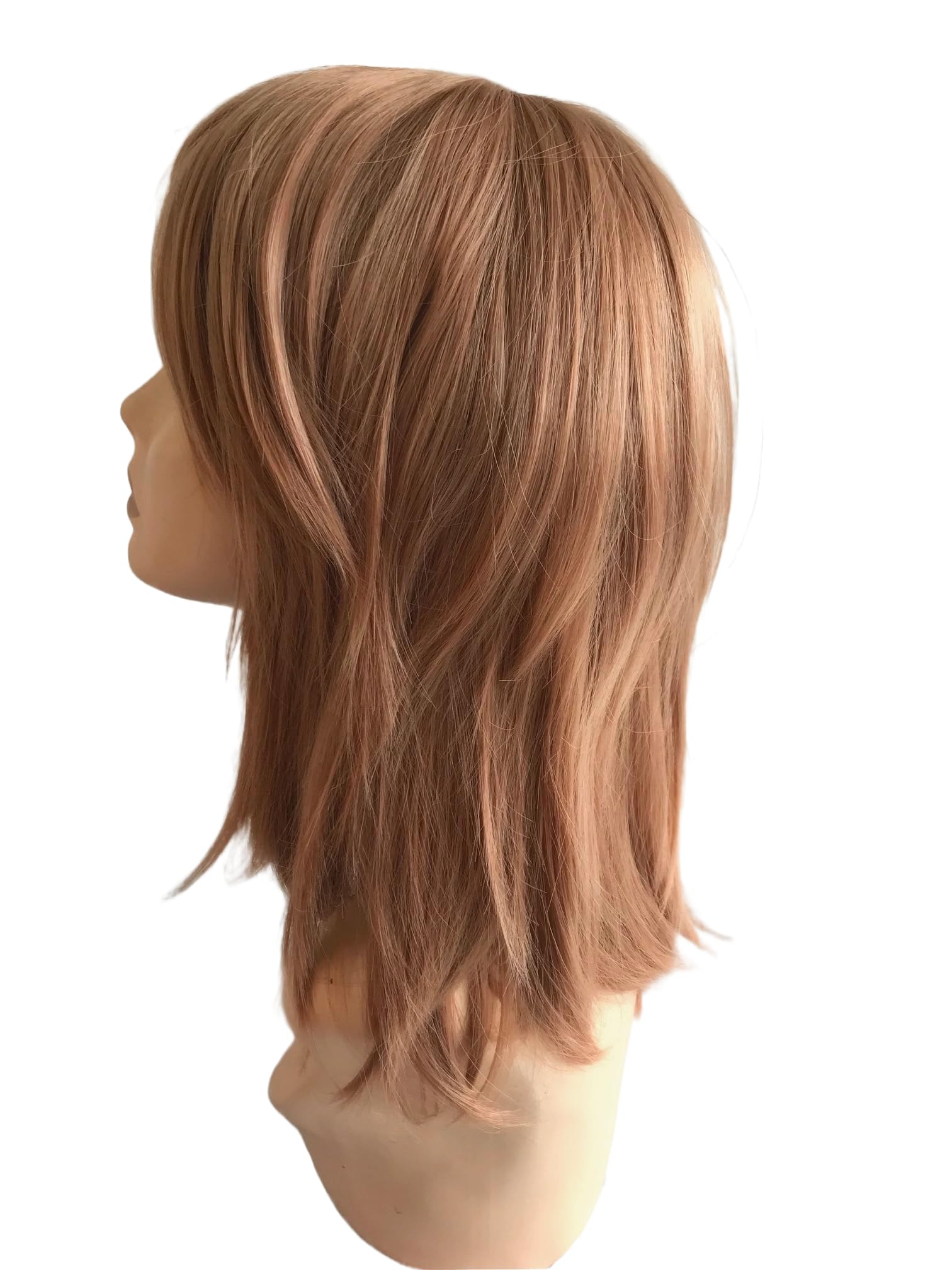 Prettyland Brown Medium Length Straight Wig Tiered Slightly Wavy Anime Cosplay Wig C238