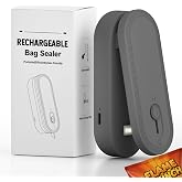 Mini Bag Sealer with Cutter and Magnet, 1800mAh Rechargeable Bag Resealer Handheld, Portable Heat Sealer for Heavy-Duty Plast