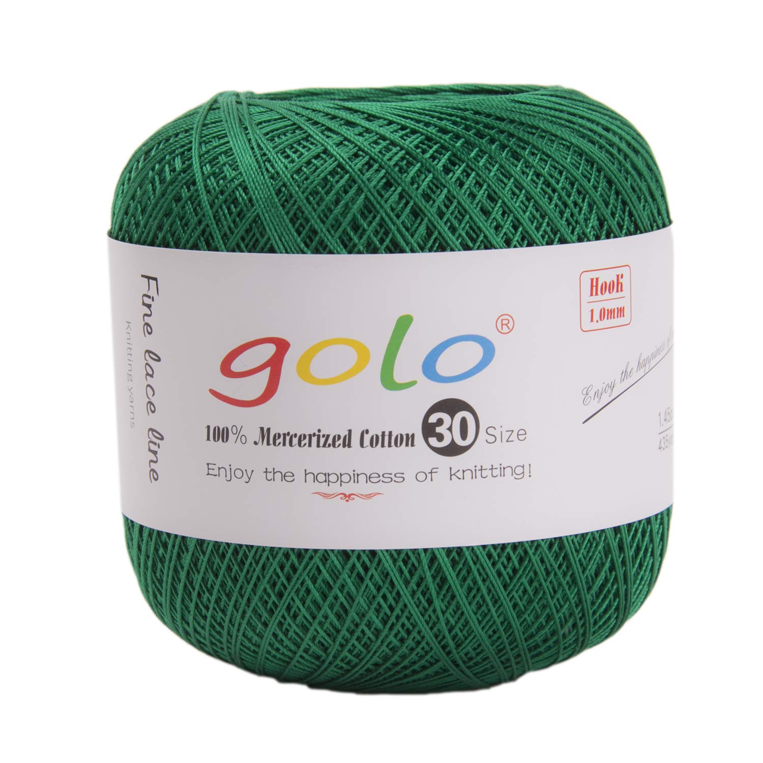 golo Crochet Thread Size 30 Yarn for Hand Knitting Cotton Crochet Yarn (Green-699)