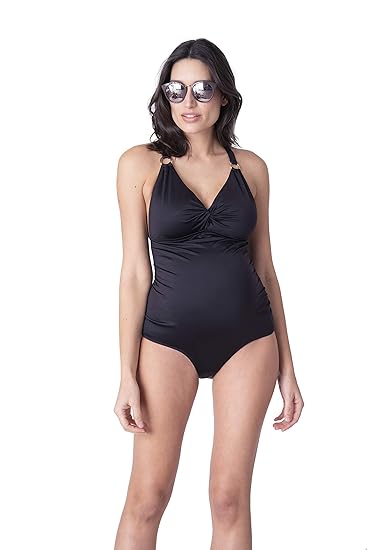 black maternity swimming costume